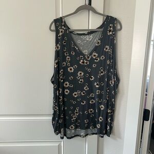 Floral Sleeveless Top - Black
